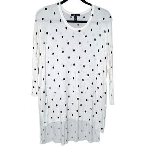 MNG Basics Sweater Womens L Cream Polka Dot Long Sleeve Casual Everyday Chic‎
